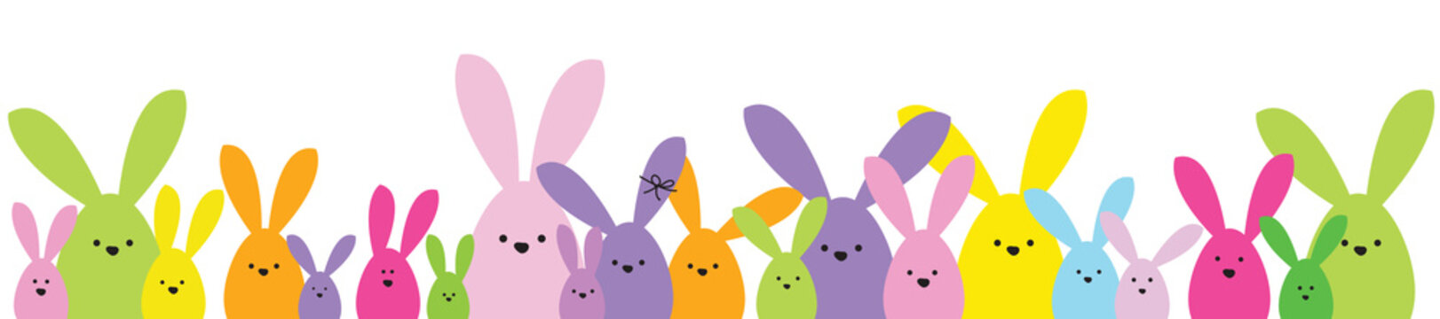 Easter banner. Easter bunny family. Design element.