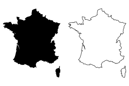 France map vector illustration, scribble sketch  France map