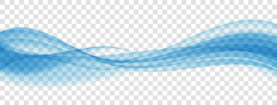 Abstract Blue Wave on Background. Vector Illustration