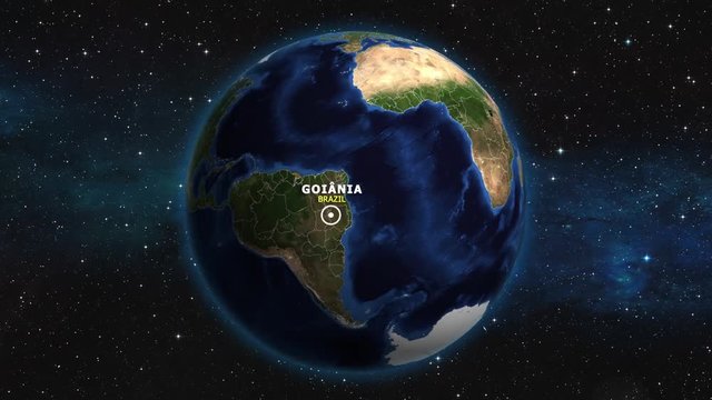 BRAZIL GOIANIA ZOOM IN FROM SPACE