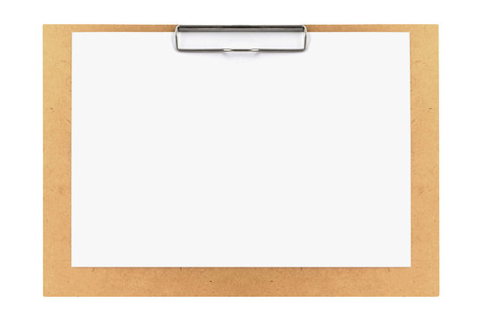 clipboard with blank paper isolated on white background