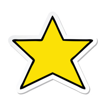 sticker of a cute cartoon gold star