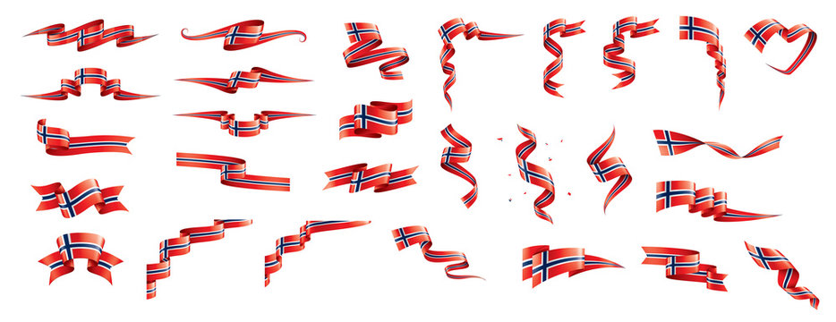 Norway flag, vector illustration on a white background