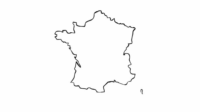 Animated outline map of France 