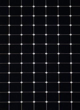 the black squares of a solar panel