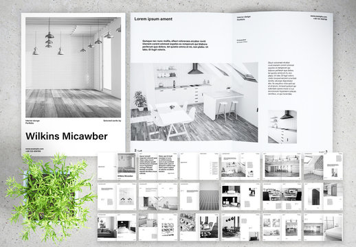 Black and White Portfolio Layout