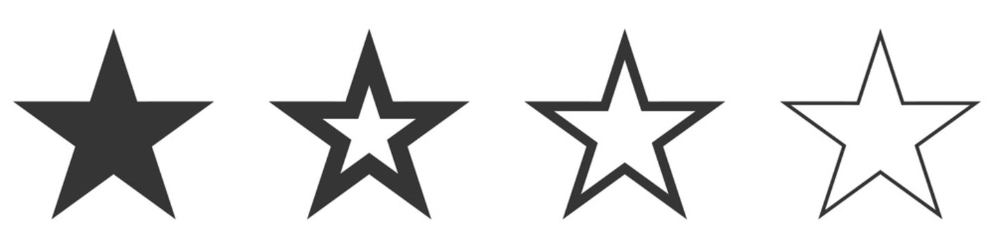 Star vector icons. Set of star symbols isolated.