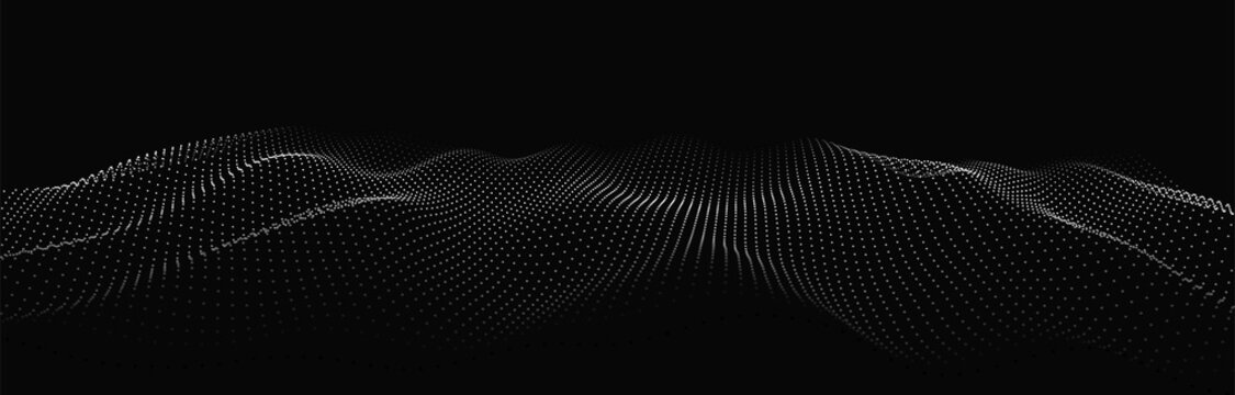 Abstract digital wave of particles. Futuristic point wave. Technology background vector. Vector illustration