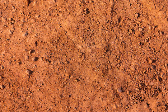 Dirt, dust or gravel road surface. Background and texture ground photo.