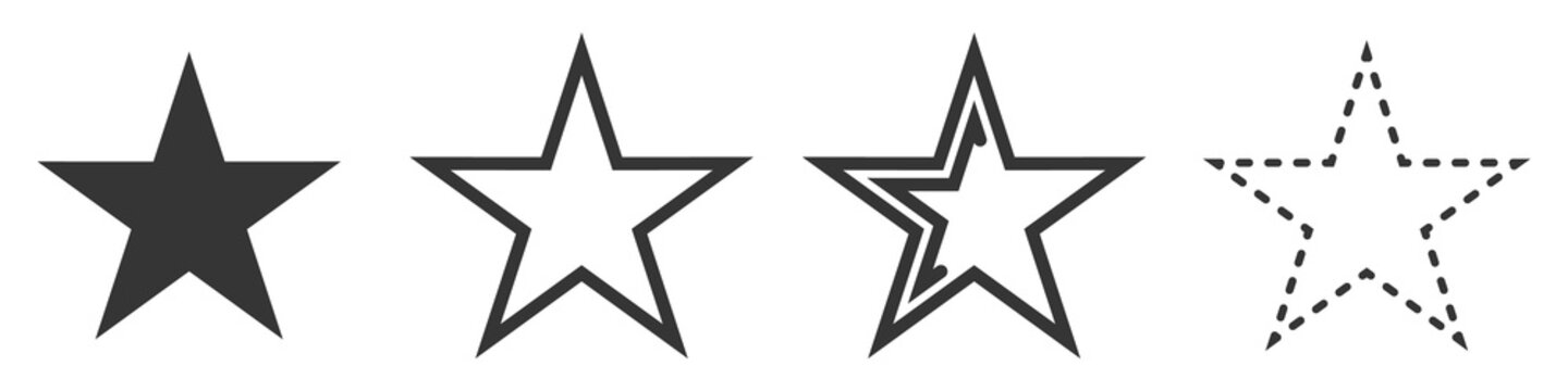 Star vector icons. Set of star symbols isolated.