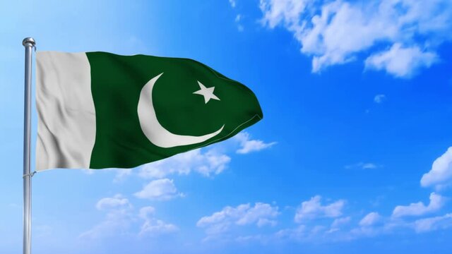 Seamless loop of the  Pakistan flag waving in the wind	