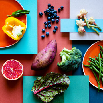 Fresh food ingredients still life