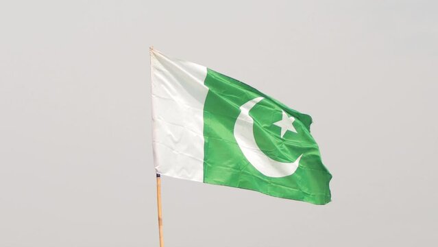 Pakistan Flag waving at Khanpur lake in Pakistan