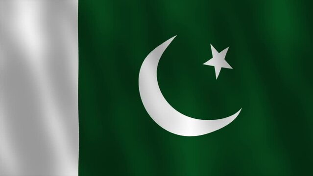 Pakistan flag waving video animation. Seamless loop. 4K footage