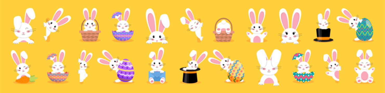 Easter rabbit, easter Bunny. Vector illustration.