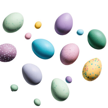 easter eggs isolated on transparent png background