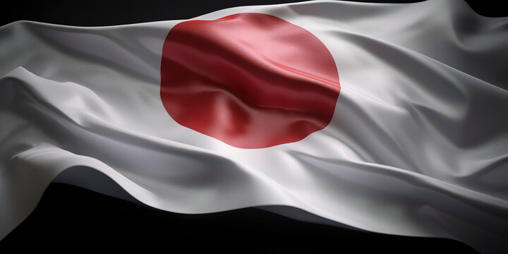 Japan's flag showcased with its iconic red and white design. Generative AI