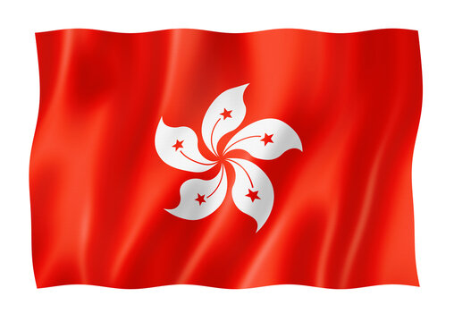 Hong Kong flag isolated on white