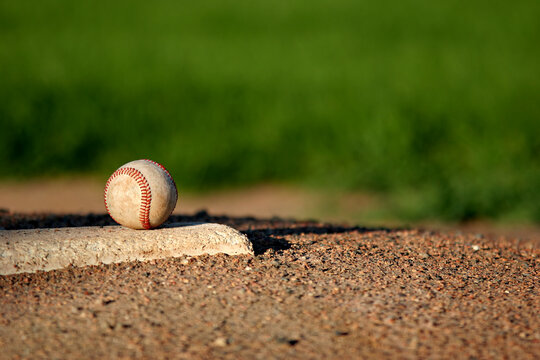 baseball closeup on the pitchers mound