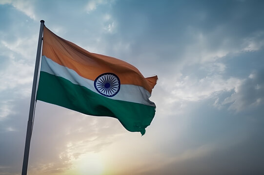 India independence day. India flag colors. With Generative AI tehnology