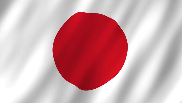 Flag of the Japan waving animation. looping National Japan flag animation background 4k