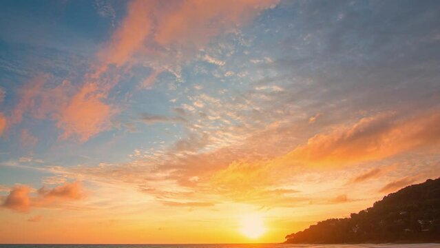 timelapse day to night sweet sunset landscape Amazing light of nature cloudscape sky in twilight..Nature video High quality footage in nature and travel concept..amazing colorful cloud in sky