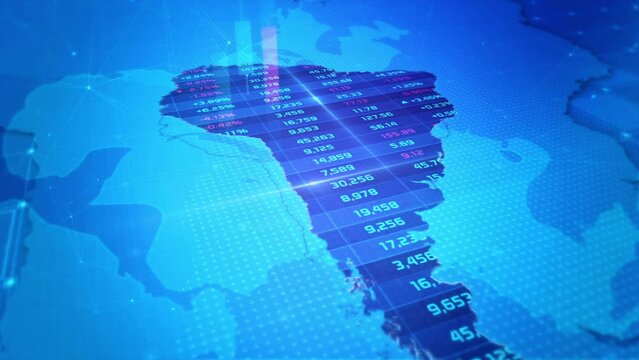 South America stock market and economic business growth