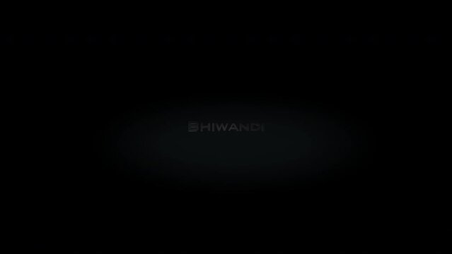 Bhiwandi 3D title word made with metal animation text on transparent black