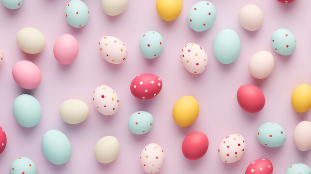 Colorful decorated Easter eggs wallpaper background for easter celebration