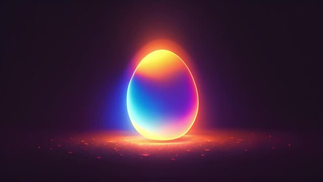 easter eggs glowing neon lights animation. Happy Easter Holiday concept. Beautiful Happy Easter Abstract Blue and Pink,orange Moving Easter Egg Shapes. Glowing Abstract Decorated Egg 