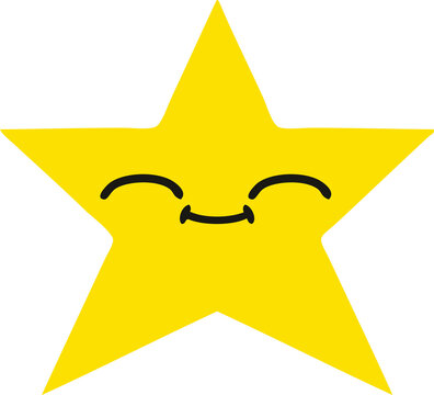 flat color retro cartoon gold star