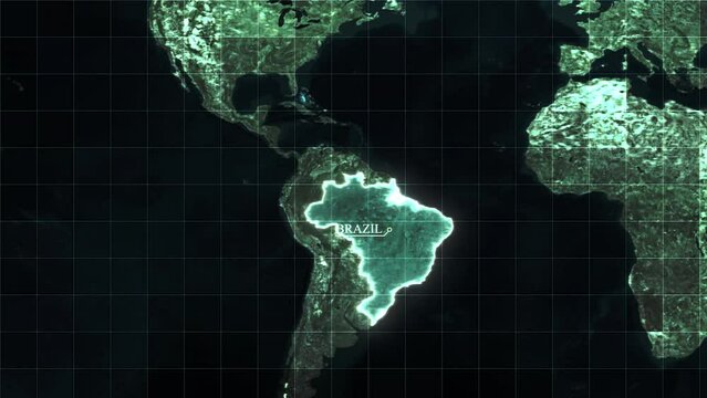 Exploring the Details of the Brazil Map. brazil 4k  Map.