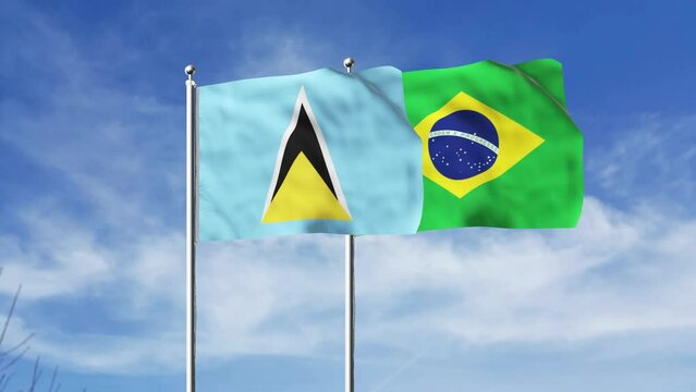 BRAZIL Flag VS Flag of SAINT LUCIA