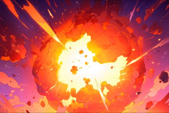 explosion background anime