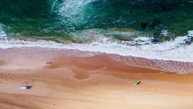 Aerial drone footage of the Mona Vale Beach, NSW, Australia