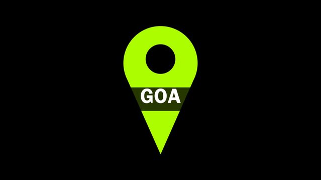 Goa location logo animation on black background