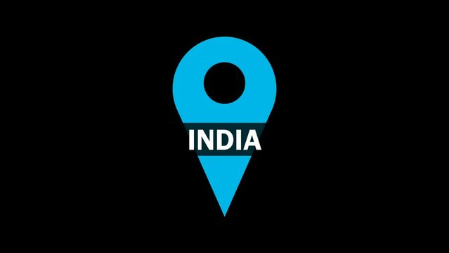 India location logo animation on black background