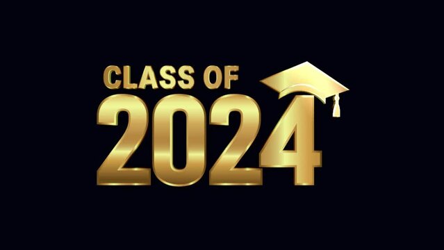 Graduation Class of 2024 concept Gold 3D Logo Animation 