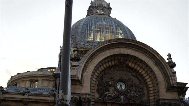 Close up Bucharest Old Town Stock footage of Building