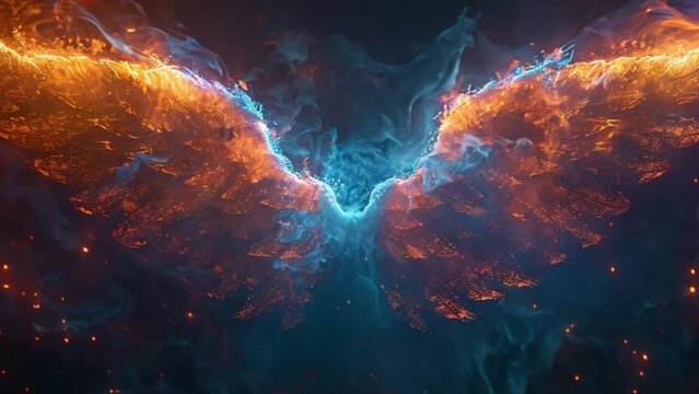 fiery wings, footage, 4k footage, videos, slow motion