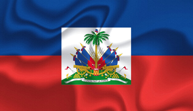 Haiti national flag in the wind illustration image