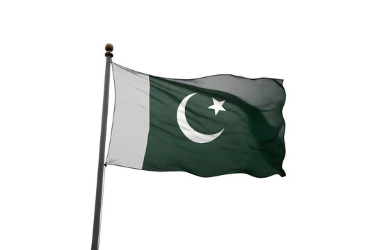 Official flag of Pakistan. Pakistan Flag Rumpled Close Up