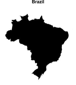 Brazil blank outline map