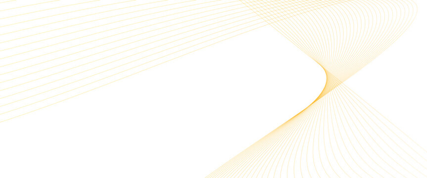 Vector white background with gold line waves Luxury banner Transparent background design elements wave of many lines abstract.