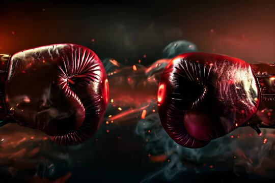 wide poster of hot fighting boxing gloves with the VS