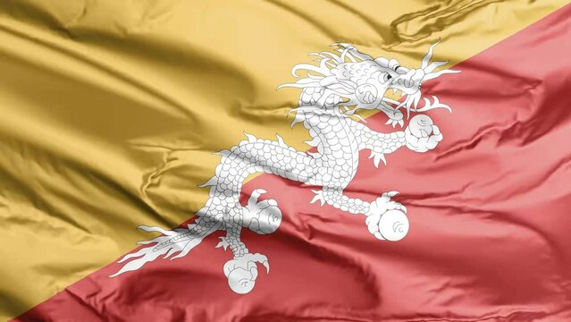 waving flag of bhutan