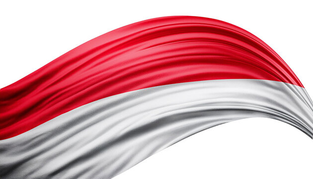 3D render of Indonesian flag with wavy fabric material