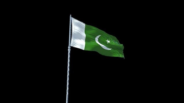 Pakistan flag Waving Realistic With Sky with Alpha Channel