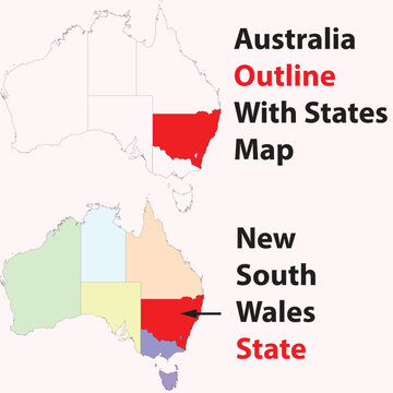 Australia , new south wales map, vector, outline, political , road, tourist, city, metro, railway, physical, satellite, states, Map vector