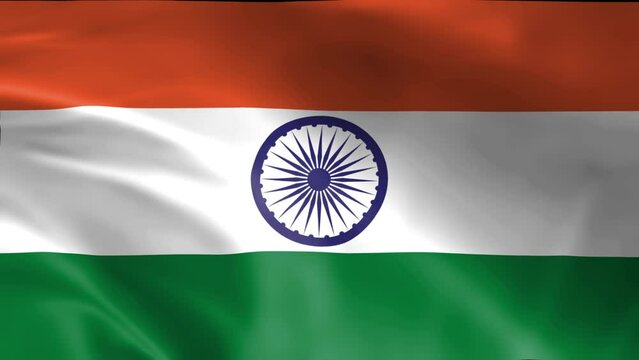 3D illustration of the national flag of India waving, seamless animated background